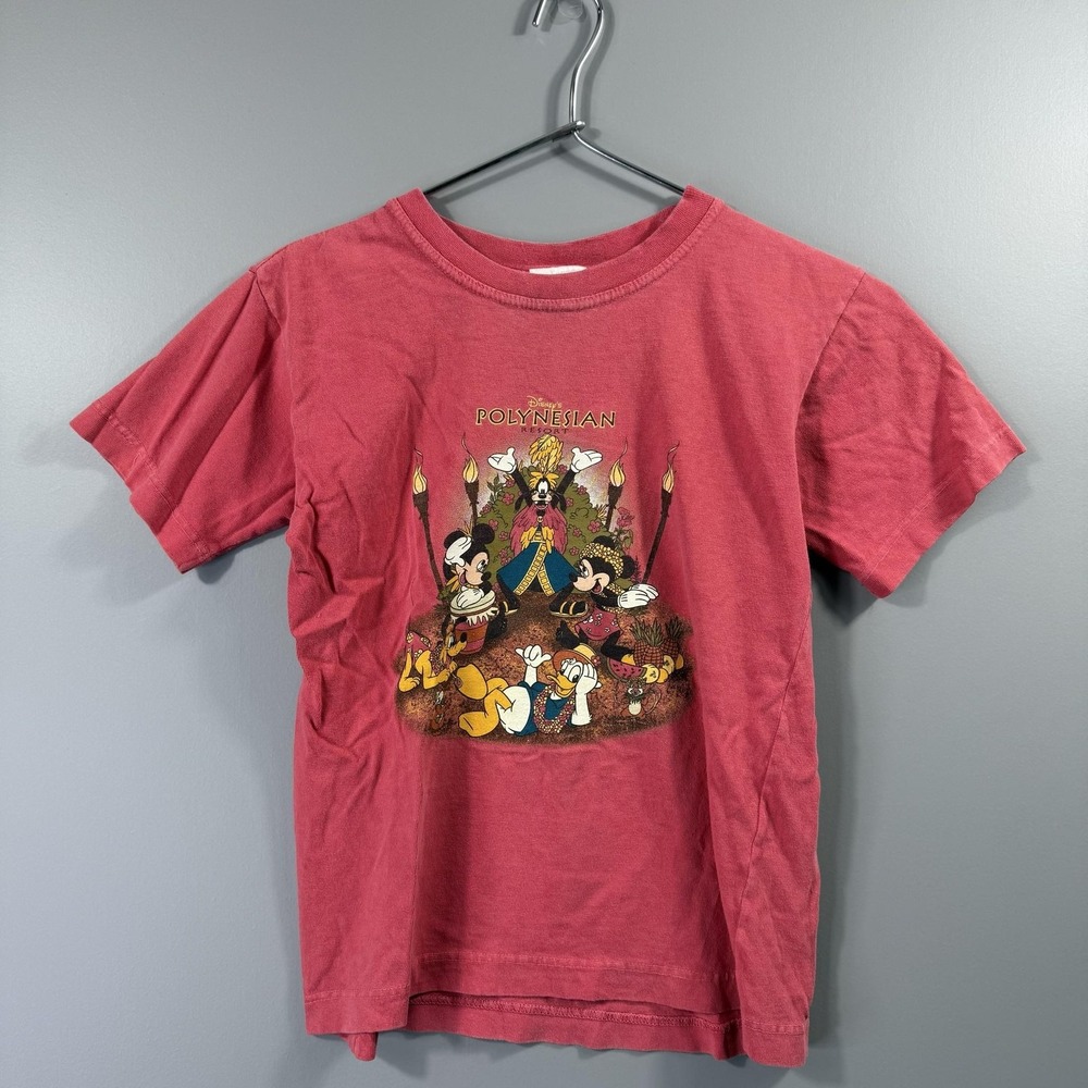 Vintage Mickey Inc Shirt Kids Medium Pink Disney Polynesian Resort Tee Graphic